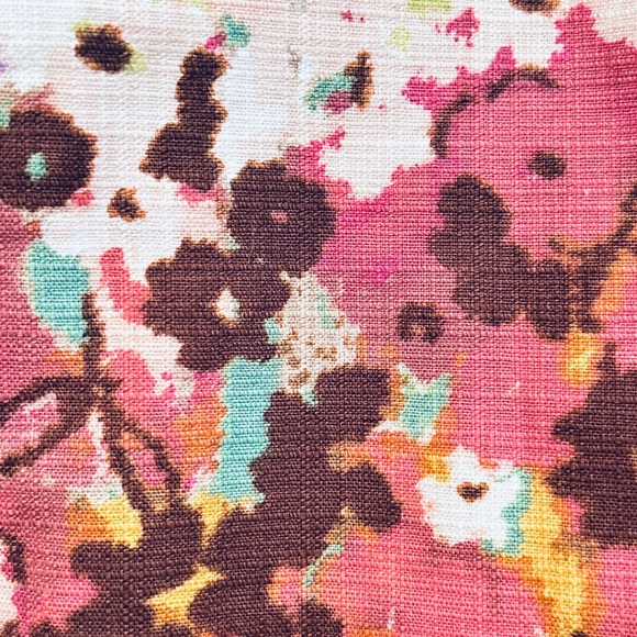 💐 J Crew Floral Skirt 4 Linen Texture Pink Brown White Spring Summer NICE! - Picture 2 of 8